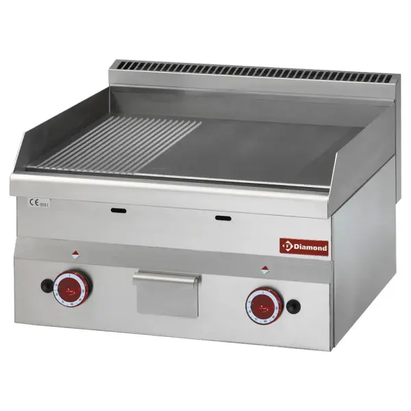 Bakplaat gas, 2/3 glad en 1/3 gegroefd -Top- - Main Image