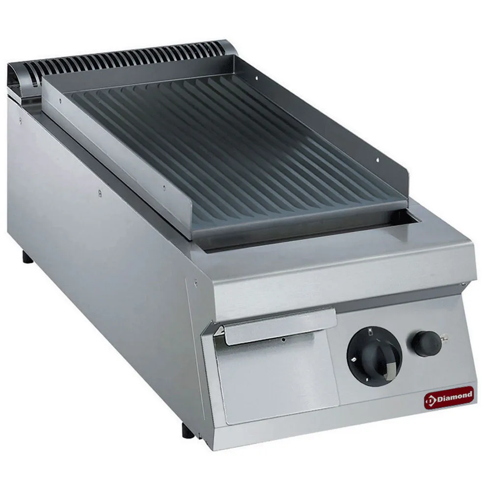 Bakplaat op gas met geribde plaat -TOP- - Main Image