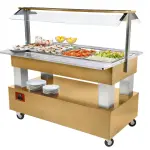 Buffet - Salad bar, gekoeld, 4x GN 1/1-150 (Licht eiken hout) - Main Image