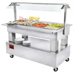 Buffet - Salad bar, gekoeld, 4x GN 1/1-150 (wit hout) - Main Image
