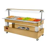 Buffet - Salad bar, gekoeld, 6x GN 1/1-150 (Licht eiken hout) - Main Image