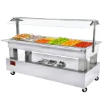 Buffet - Salad bar, gekoeld, 6x GN 1/1-150 (wit hout) - Main Image