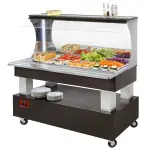 Buffet - Wandsalad bar, gekoeld, 4x GN 1/1-150 (Wengé hout) - Main Image