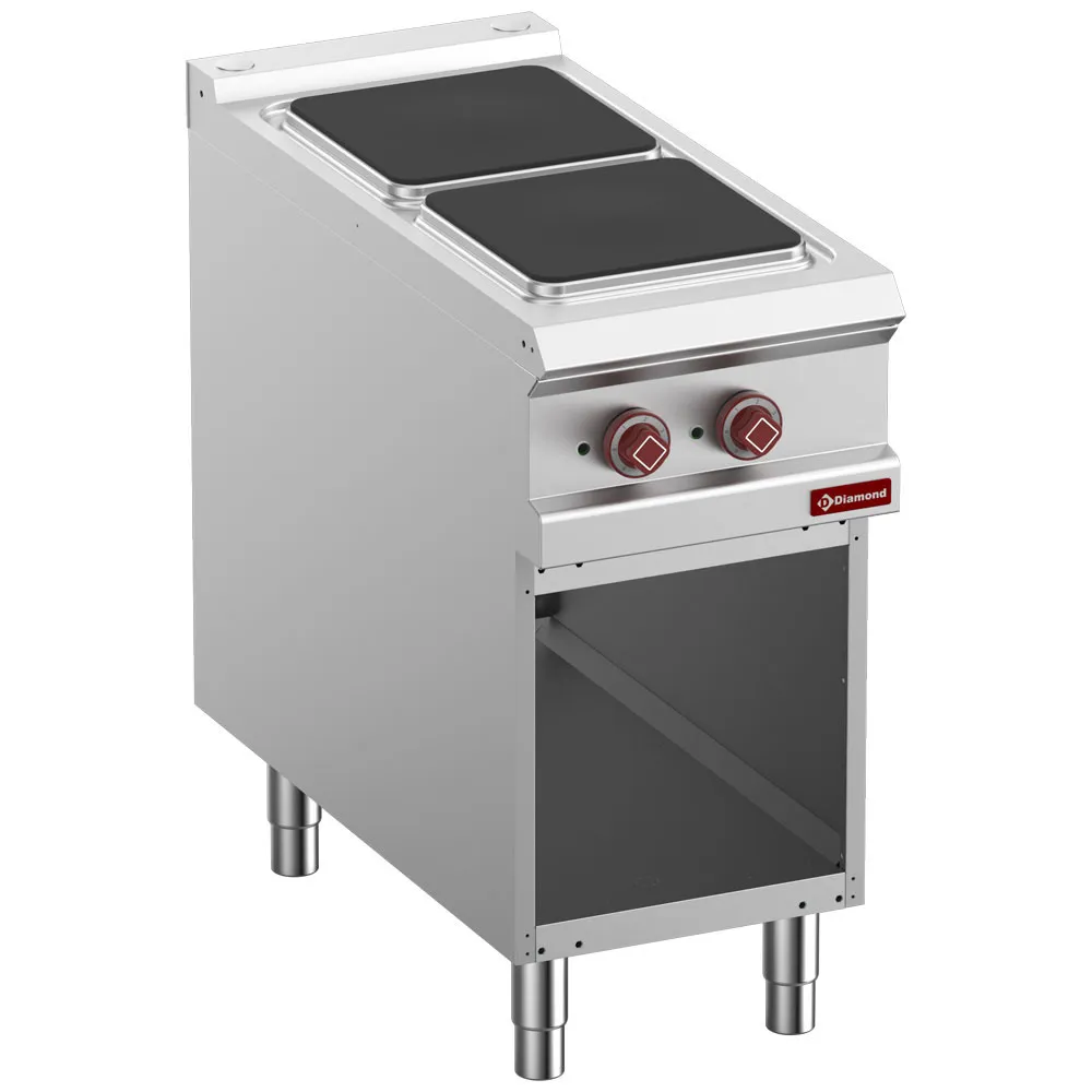 Elektrisch fornuis met 2 kookplaten op open kast - Main Image