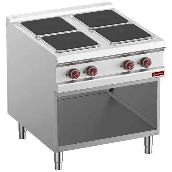 Elektrisch fornuis met 4 kookplaten op open kast - Main Image