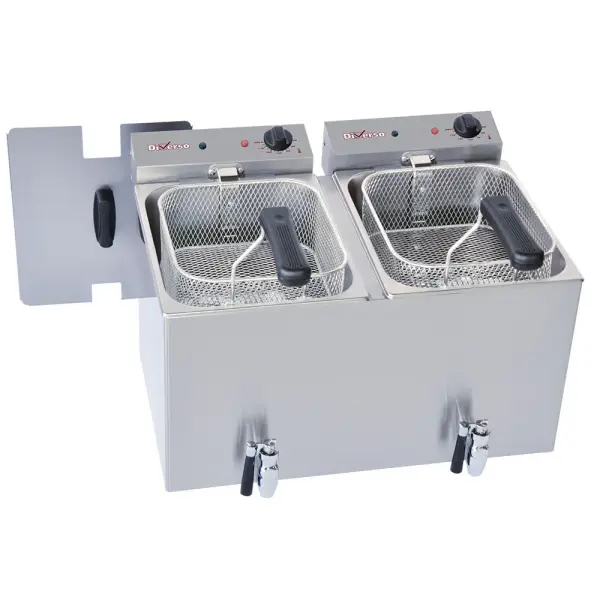 Elektrische friteuse tafelmodel 2x 8 liter + aftapkraan - Main Image