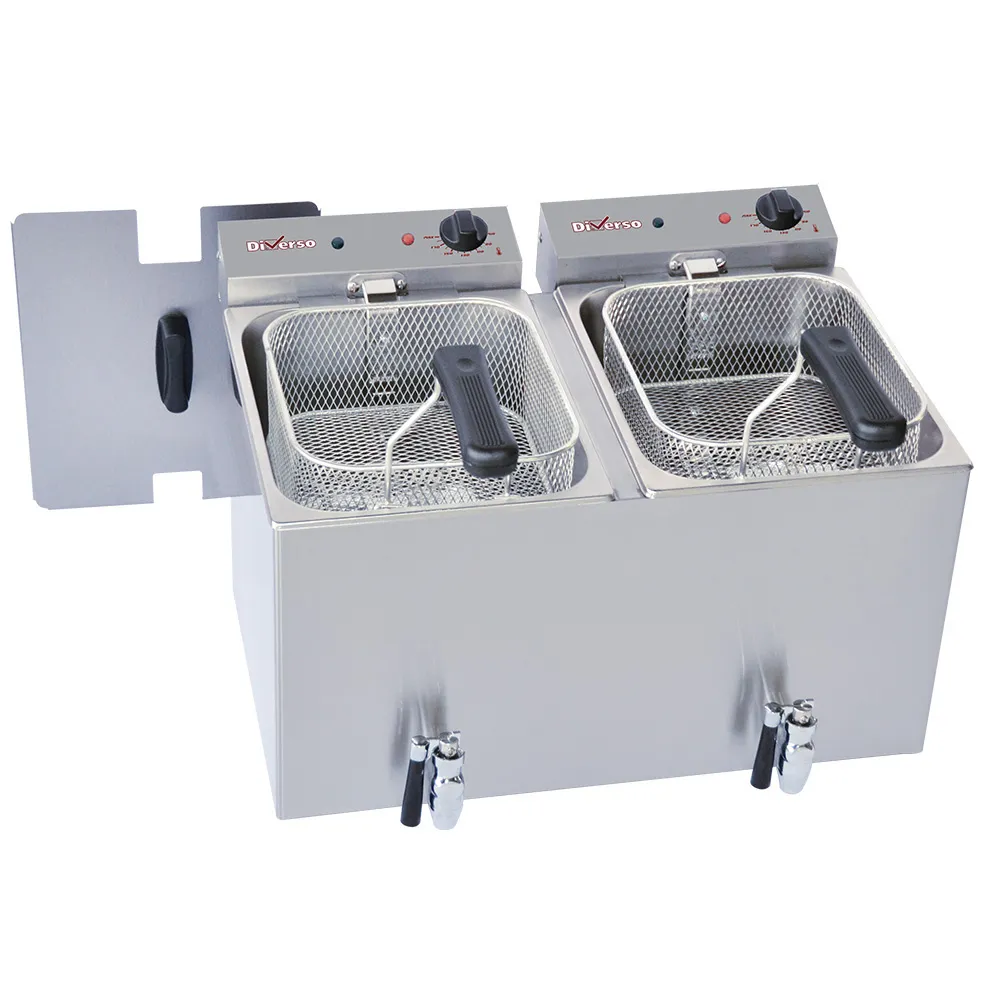 Elektrische friteuse tafelmodel 2x 8 liter + aftapkraan - Main Image