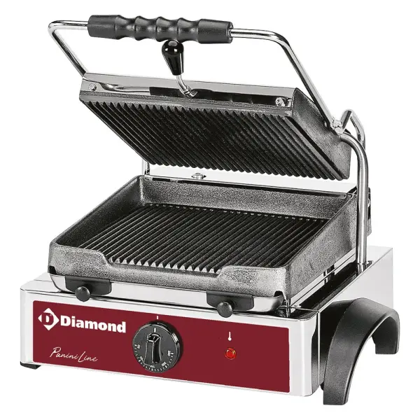 Elektrische panini grill, geribde platen - Main Image