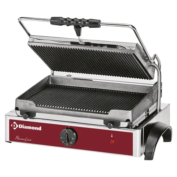 Elektrische panini grill MEDIUM, geribde platen - Main Image