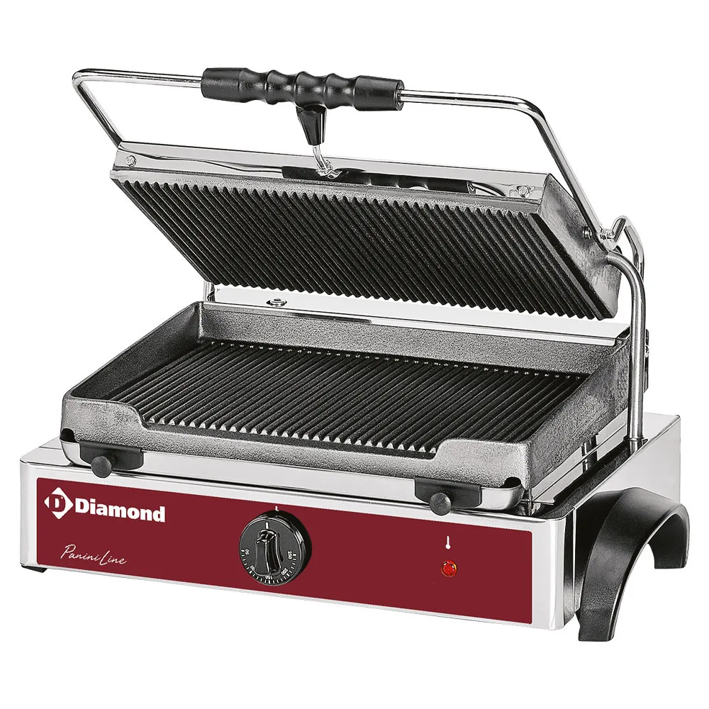 Elektrische panini grill MEDIUM, geribde platen - Main Image