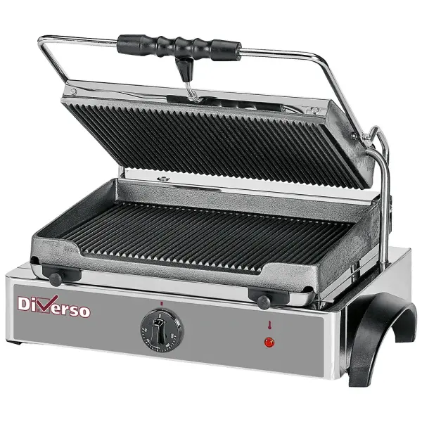 Elektrische panini grill MEDIUM, geribde platen - Main Image