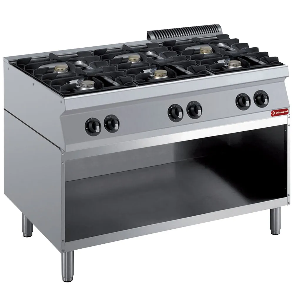 Fornuis samengesteld uit: 6 branders & open kast - Main Image