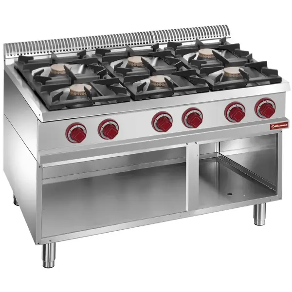 Fornuis samengesteld uit : 6 branders & open kast - Main Image