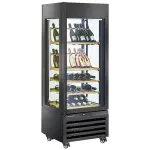 FULL glazen vitrine" 440 liter, 1 niveau + 4 planken, geventileerd - WINE - ZWART - Image 2