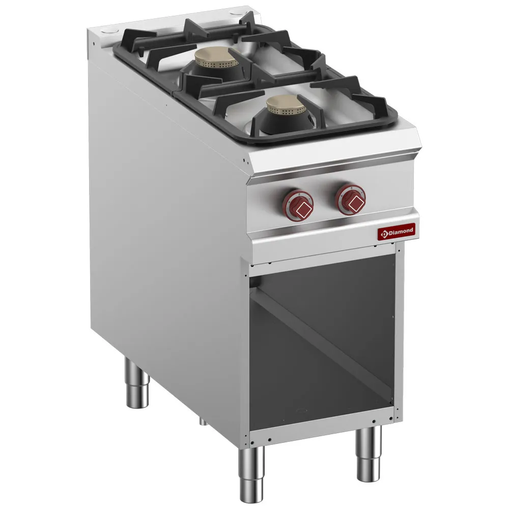 Gasfornuis met 2 branders, open kast - Main Image