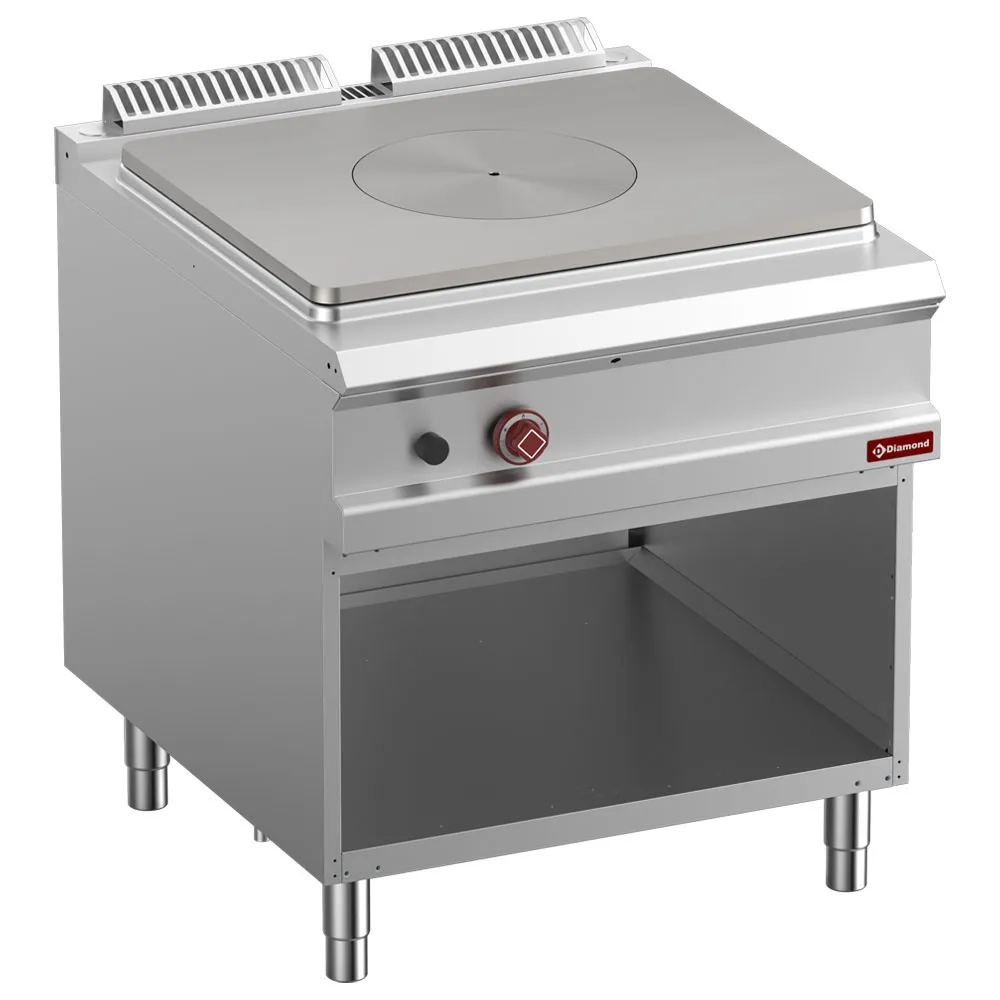 Gasfornuis met doorkookplaat op open kast - Main Image