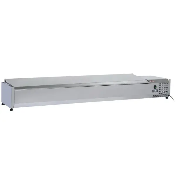 Gekoelde opzetvitrine 10x GN1/4 - 150 mm, met R.V.S. deksel - Main Image