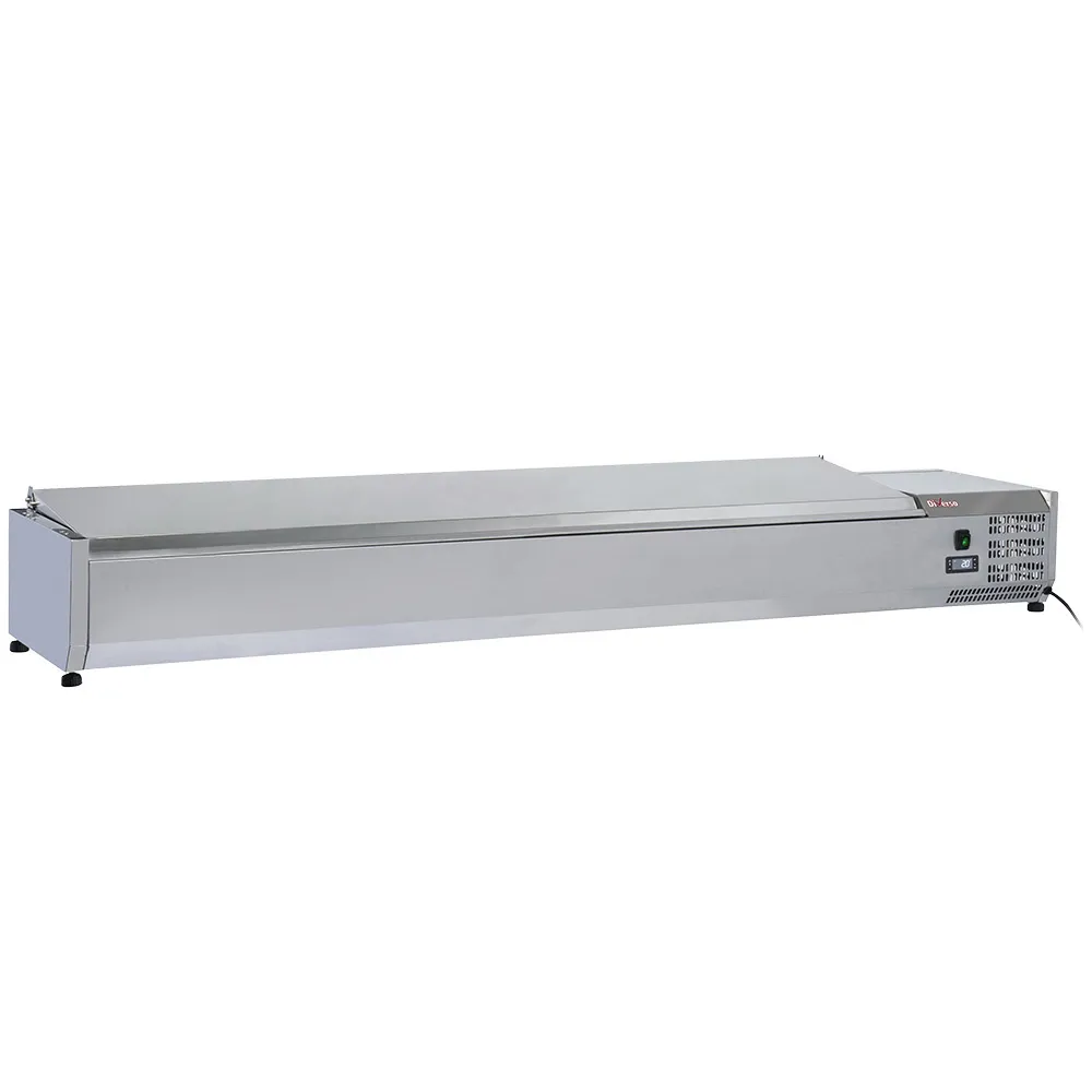 Gekoelde opzetvitrine 10x GN1/4 - 150 mm, met R.V.S. deksel - Main Image