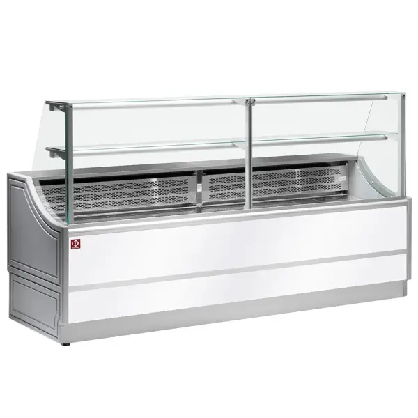 Gekoelde uitstaltoonbank rechte ruiten 90°, met reserve - Main Image