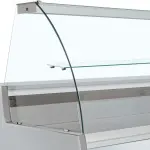 Gekoelde vitrinetoonbank gebogen ruit, geventileerd, met reserve - GRIJS/WIT - Image 2