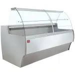 Gekoelde vitrinetoonbank gebogen ruit, geventileerd, met reserve - GRIJS/WIT - Main Image