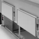 Gekoelde vitrinetoonbank gebogen ruit, geventileerd, met reserve - ZWART - Image 2