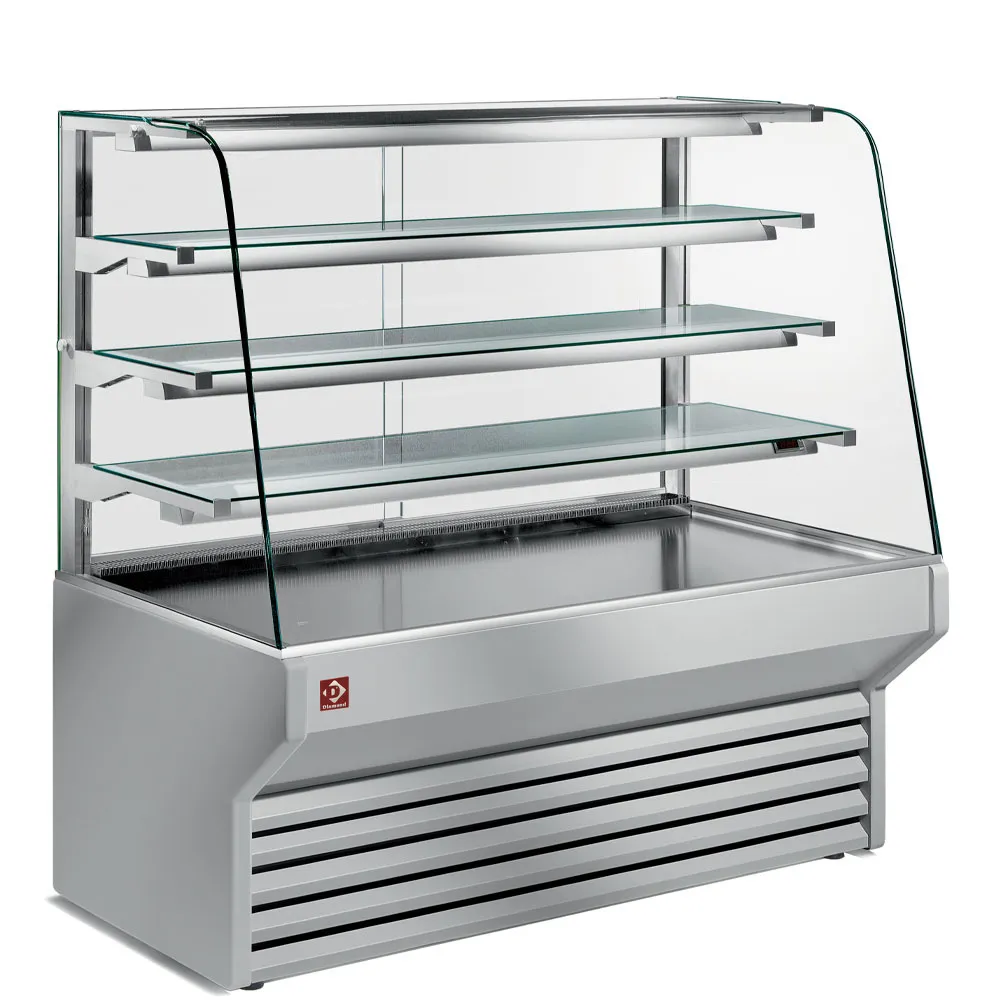 Gekoelde vitrinetoonbank gebogen ruit - Main Image