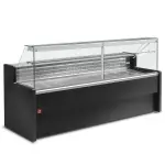 Gekoelde vitrinetoonbank met rechte ruit 90°, met reserve - ZWART+KIT schuivend plexiglas RO25/... samengesteld uit: - Main Image