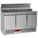 Gekoelde voorbereidingstafel 3 deuren GN 1/1, 340 Lit + koelstructuur 8x GN1/6-150 mm - Main Image