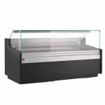 Geventileerde vitrinetoonbank, met laag glas, met reserve – ZWART - Main Image