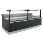 Geventileerde vitrinetoonbank, met reserve, verticale ruit 90° met zuigerlift - FULL BLACK - Main Image