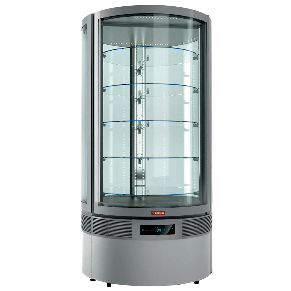 Glazen vitrine, cilinder, 5 niveaus, geventileerd - Main Image