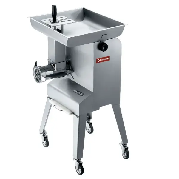 Hakmolen in R.V.S. N° 32, Ø 6 mm, 600 kg/h, onderstel op wielen - Main Image