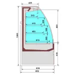 Halfmuurkoelkast, zelfbediening, open, met gordijn - FULL BLACK - Image 2