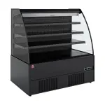 Halfmuurkoelkast, zelfbediening, open, met gordijn - FULL BLACK - Main Image