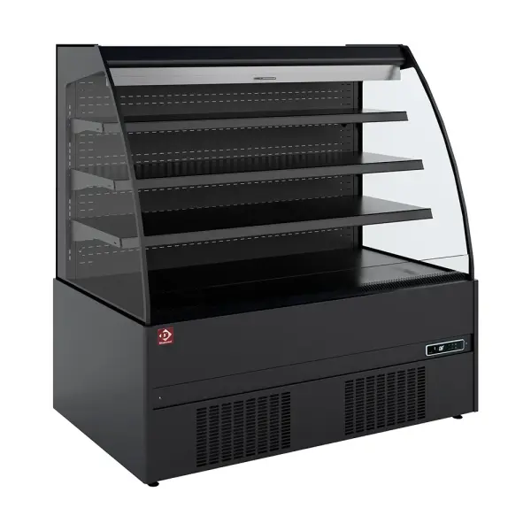 Halfmuurkoelkast, zelfbediening, open, met gordijn - FULL BLACK - Main Image