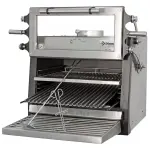 Houtskooloven-BBQ, GN 1/1 (60 Kg/h)/ - Hefbare deur/Roestvrij staal - Main Image