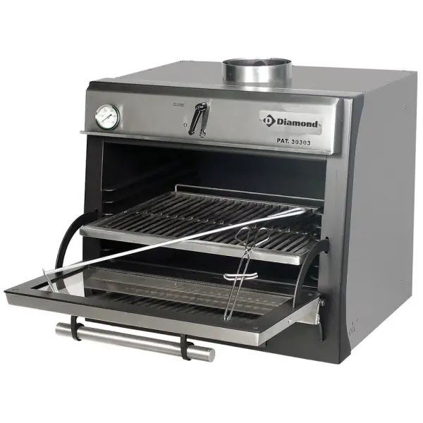 Houtskooloven-BBQ, GN 1/1 (60 Kg/h)/Roestvrij staal - Main Image