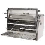 Houtskooloven-BBQ, GN 2/1 + GN1/1 (120 Kg/h)- Hefbare deur/Roestvrij staal - Main Image