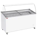 IJsconservator met toonbank, 467 liter, schuifdeksels op wieltjes met gebogen glas, capaciteit voor 8 bakken - Main Image