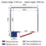 Kamer ISO 60 met groep, afm. int. 1830 x 1630 xh 2030 mm (6,06 m³ ) - Image 2