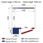 Kamer ISO 80 met groep, afm. int. 1430 x 1230 xh 2030 mm (3,57 m³ ) - Image 2
