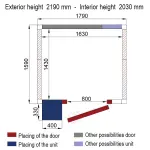 Kamer ISO 80 met groep, afm. int. 1630 x 1430 x h2030mm (4,73m³) - Image 2