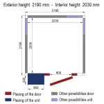 Kamer ISO 80 met groep, afm. int. 2030 x 2030 x h2030mm (8,37m³) - Image 2