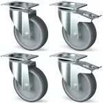 Kit van 4 zwenkwielen voor kast, 2x met rem - Main Image