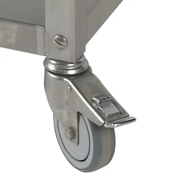 Kit van 6 wielen in R.V.S. Ø 100 (3 met rem) - Main Image