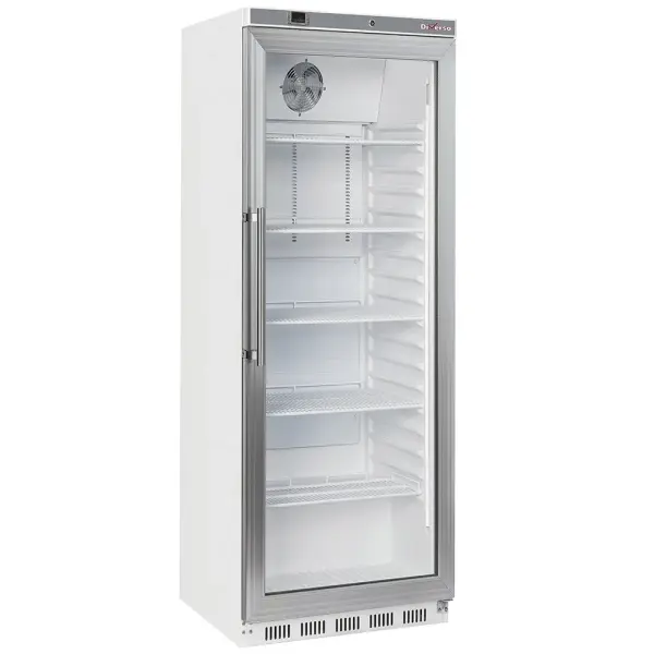 Koelkast geventileerd, glazen deur, 400 liter - wit - Main Image