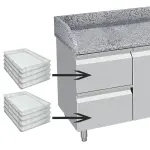 Koeltafel 3 deuren 600x400, 2 neutrale laden (8x bakken 600x400) + gereedschapslad - Image 4