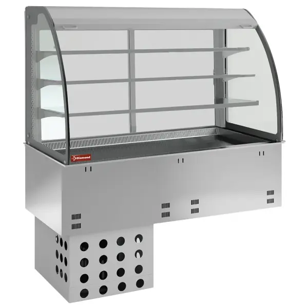 Kuipelement en open uitstalvitrine 3 niveau's (met gordijn), gekoeld, geventileerd, 5x GN 1/1 - Main Image