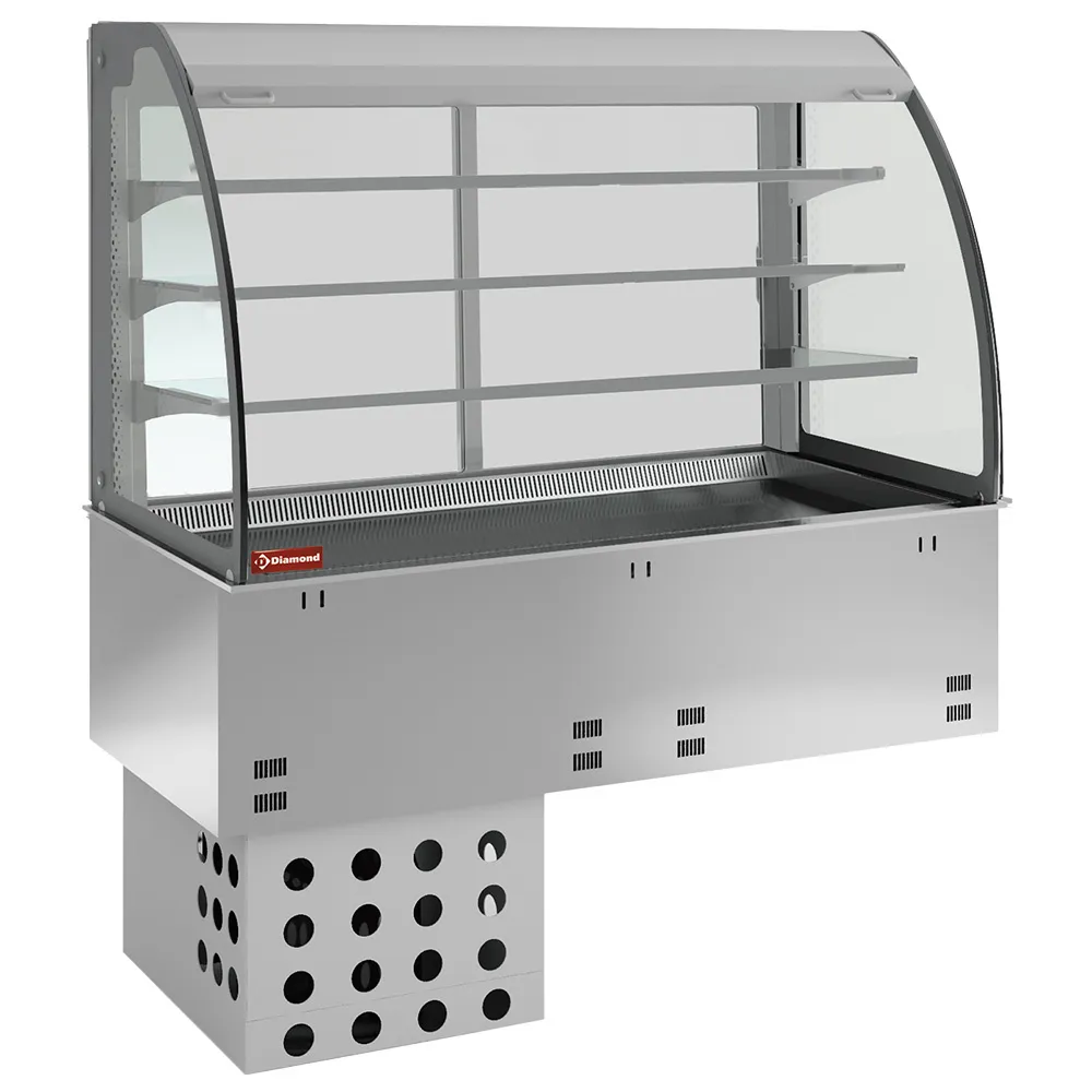 Kuipelement en open uitstalvitrine 3 niveau's (met gordijn), gekoeld, geventileerd, 5x GN 1/1 - Main Image